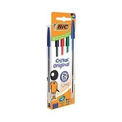 Bic Cristal Ballpoint Pen Medium Assorted (Pack of 4) 516834 on Productcaster.