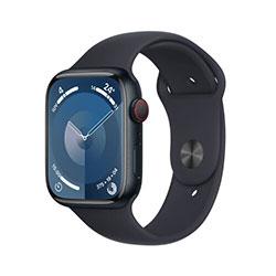 Apple Watch Series 9 GPS + Cellular 45mm Midnight Aluminium Case w/ Midnight Sport Band - S/M on Productcaster.