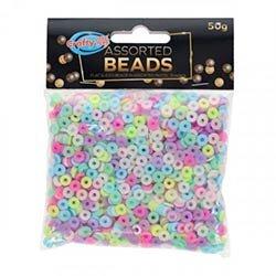 Crafty Bitz 50G Flat Pastel Beads - Assorted Soft and Elegant Craft Beads on Productcaster.