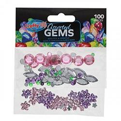 Crafty Bitz Pack of 100 Gem Stones Assorted Bright Gems for Craft Projects on Productcaster.