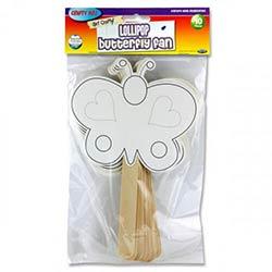 Crafty Bitz Pack of 10 Fans - Lollipop Butterfly Fun Craft for Kids on Productcaster.