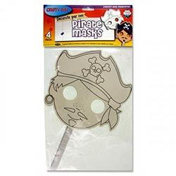 Crafty Bitz Pack of 4 Decorate Your Own Masks - Pirate Fun Craft for Kids on Productcaster.