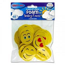 Crafty Bitz Pack of 48 Foam Stickers - Smiley Faces Fun Crafting for Children on Productcaster.