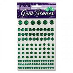 Icon Craft Pack of 120 Self Adhesive Gem Stones - Green - Green Self-Adhesive Gem Stones for Crafting and DIY on Productcaster.