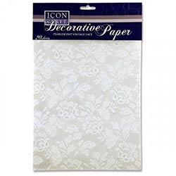 Icon Craft A4 Pearlescent Vintage Lace Paper 20 Sheets High-Quality Craft Paper for Projects on Productcaster.