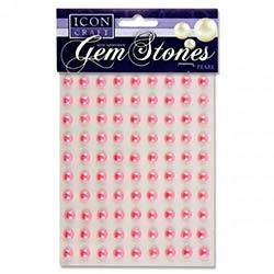 Icon Craft Self-Adhesive Gem Stones Pack 90 - 8mm Pearl Pink on Productcaster.