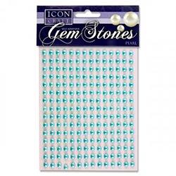 Icon Craft Self-Adhesive Gem Stones Pack 210 - 6mm Pearl Baby Blue on Productcaster.