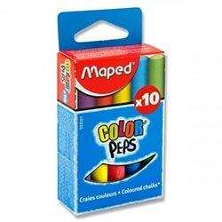 Maped Box 10 Chalk - Color'Peps - Bright Coloured Chalk for Creative Projects on Productcaster.