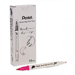 Pentel Brush Sign Pen Twin Tip Pink - Pink Brush Pen for Creative Art and Crafts on Productcaster.