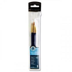 Brush Set In Wallet - Gold Taklon Round Pack of 3 on Productcaster.