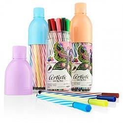 World Of Colour Bottle Of 24 Artistic Fibre Tip Marker - 3 Assorted - Fine Markers for Drawing & Colouring on Productcaster.