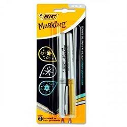 Bic Card of 2 Marking Color Permanent Marker - 1 Gold & 1 Silver on Productcaster.