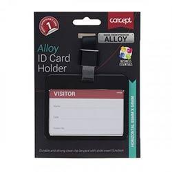 Concept Alloy ID Card Holder Clear Clip Lanyard Horizontal Black Convenient and Secure on Productcaster.