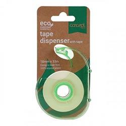 Concept Green Tape Dispenser With Tape 18mmx33m Handy for Everyday Use on Productcaster.