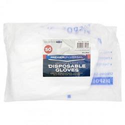 Premier Universal Pack of 50 26x28cm Disposable Gloves - Durable and Hygienic, Ideal for Cleaning on Productcaster.