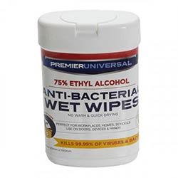 Premier Universal Tub of 50 Anti-Bacterial Wet Wipes - Convenient Hygiene Wipes for Daily Use on Productcaster.