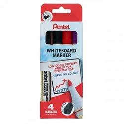 Pentel Card 4 Assorted Mw85 Bullet Point Whiteboard Markers - Assorted Whiteboard Markers for Office and Classroom on Productcaster.