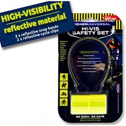 Premier Universal 3-Piece Hi-Viz Reflective Bicycle Safety Set - Essential Outdoor Gear on Productcaster.