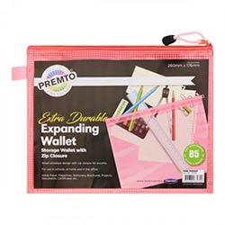 Premto Pastel B5 Extra Durable Expanding Mesh Wallet - Pink Sherbet, Premium Organiser on Productcaster.