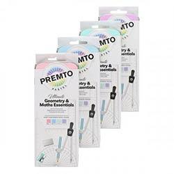 Premto Pastel 9-Piece Maths Set - Assorted Colours - Complete School Kit on Productcaster.