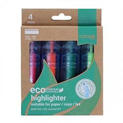 Concept Green Pack of 4 Highlighter 1mm 4mm Bright and Bold Highlights on Productcaster.