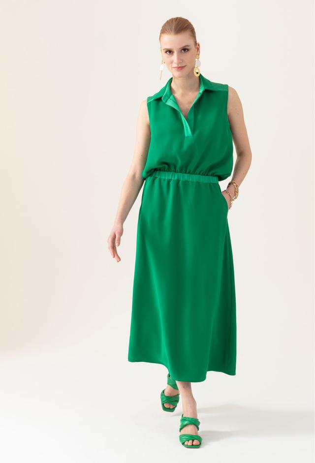 Robe longue Studio verte en viscose Bleu Blanc Rouge Taille - 34 EMERAUDE on Productcaster.