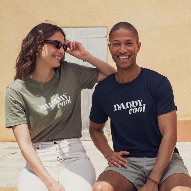 T-Shirt Homme "Daddy Cool" - T-shirt papa - Bleu marine - L - Coton Biologique - Idée cadeau papa - Affaire De Famille - Les Raffineurs on Productcaster.