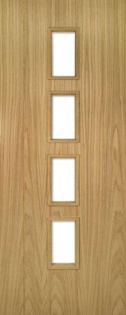 Deanta Galway Unfinished Oak Clear Glazed Internal Fire Door 78" x 30" x 44mm (1981 x 762 x 44mm) on Productcaster.