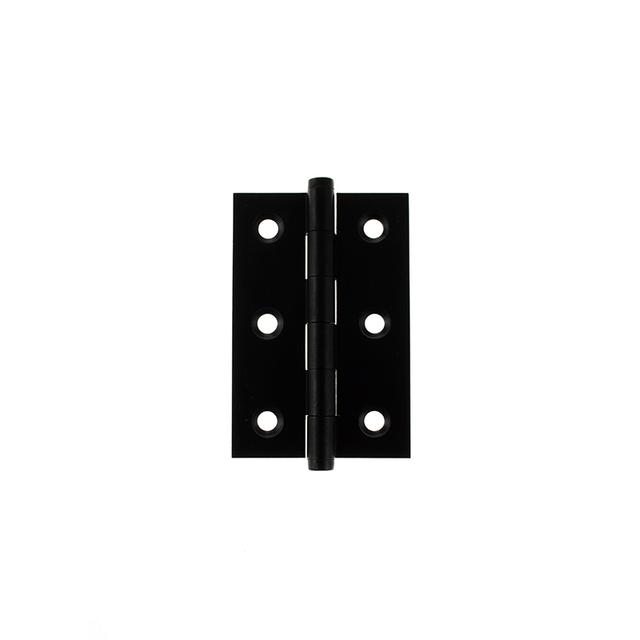 Atlantic Handles Butt Hinges 3" x 2" x 2.2mm including Screws in Matt Black Pair of Hinges on Productcaster.