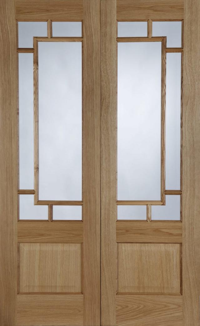 Mendes Internal Pre-Finished Oak Orient Door Pair 78" x 46" x 40mm (1981 x 1168 x 40mm) on Productcaster.