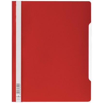 Durable A4+ Clear View Folder, Red, Pack of 50 on Productcaster.