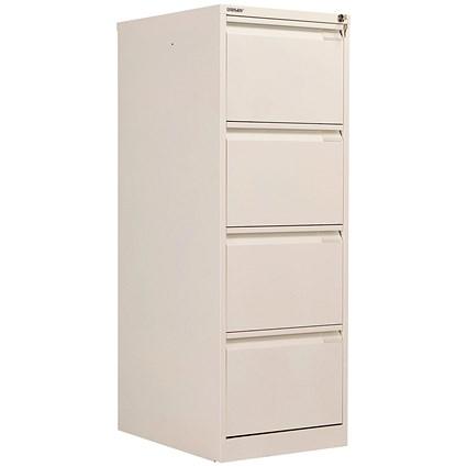 Bisley Foolscap Filing Cabinet, 4 Drawer, Chalk White on Productcaster.