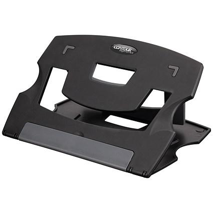 Contour Ergonomics Adjustable Laptop and Tablet Stand, Adjustable Tilt, Black on Productcaster.