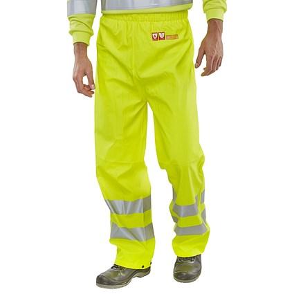 Beeswift Fire Retardant Anti-Static Trousers, Saturn Yellow, 2XL on Productcaster.