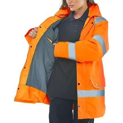 Beeswift High Visibility Fleece Lined Traffic Jacket, Orange, 4XL on Productcaster.