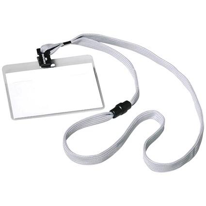 Durable Name Badges with Necklace & Safety Closure, 440mm, Grey, Pack of 10 on Productcaster.