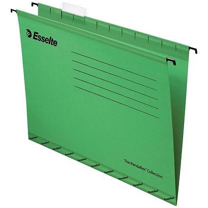 Esselte Classic Manilla Suspension Files, V Base, Foolscap, Green, Pack of 25 on Productcaster.