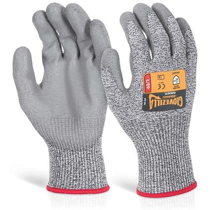 Glovezilla Pu Palm Coated Gloves, Grey, Large on Productcaster.