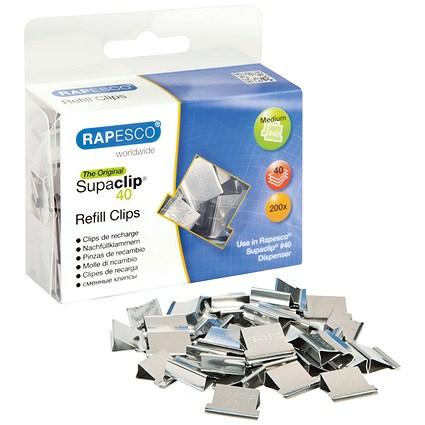 Rapesco Supaclip 40 Refill Clips, Stainless Steel, Pack of 200 on Productcaster.