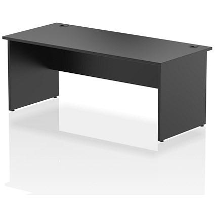 Impulse 1800mm Rectangular Desk, Panel End Leg, Black on Productcaster.