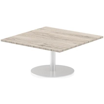 Italia Poseur Square Table, 1000mm Wide, 475mm High, Grey Oak on Productcaster.