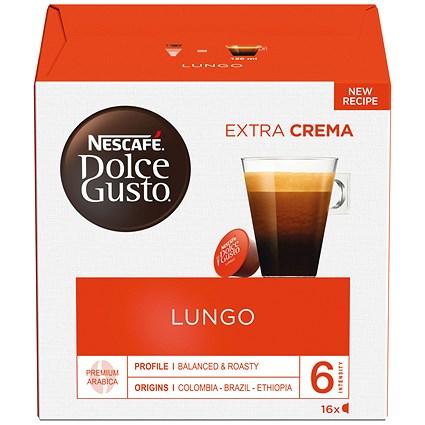 Nescafe Dolce Gusto Lungo Decaf Capsules, 16 Capsules, Pack of 3 on Productcaster.