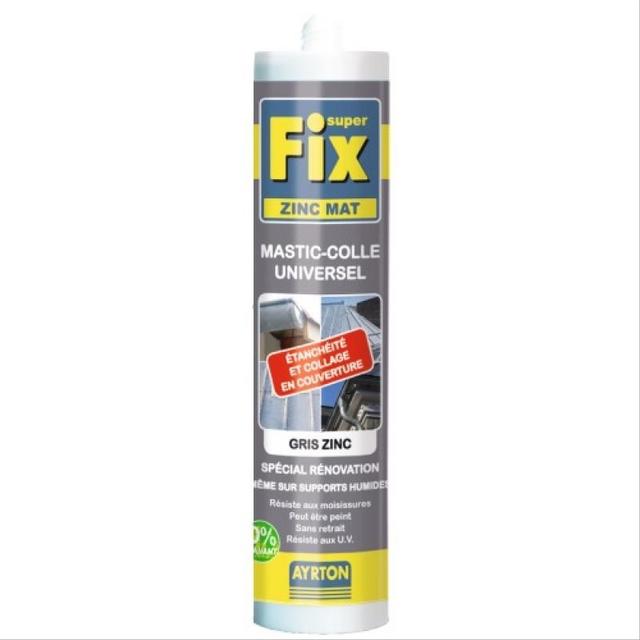 Mastic-colle polymère ZINC FIX pour collage zinc/zinc gris cartouche de 290ml - SOUDAL on Productcaster.