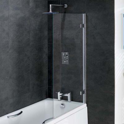 Essentials Tana 6mm Hinged Bath Screen in Chrome on Productcaster.