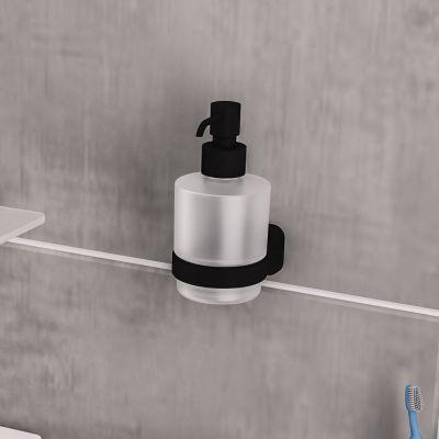 Essentials Vajont Soap Dispenser in Matt Black on Productcaster.