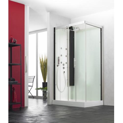 Cabine HORIZON Hydromassante 110x81 - Perle noire - Porte coulissante on Productcaster.