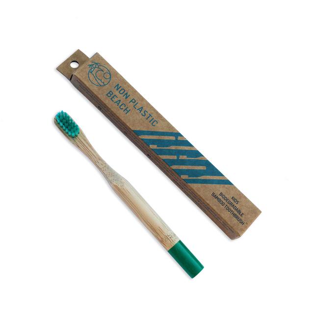 Non Plastic Beach Kids Bamboo Toothbrush | Green on Productcaster.