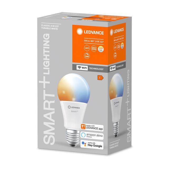 Ledvance Smart+ A60 WiFi Bulb E27 9W Tunable White on Productcaster.