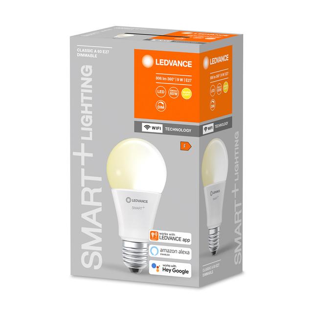 Ledvance Smart+ LED A60 Bulb E27 9W | Warm White | WiFi on Productcaster.