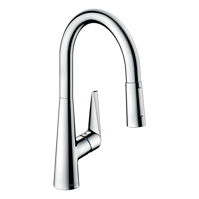 hansgrohe Talis M51 Single Lever 200 Swivel U Spout 150 Kitchen Mixer Tap with Pull-Out Spray | Chrome on Productcaster.